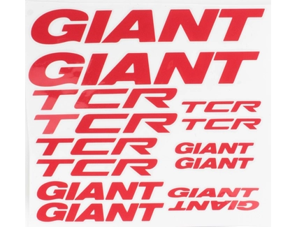 Наклейки GIANT TCR білий фон, червоні
