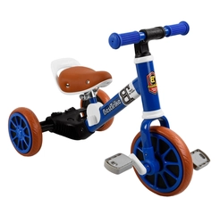 Дитячий велосипед 3-х колісний 2в1, колеса - EVA (піна) BestTrike 96021 синьо-біло-коричневий