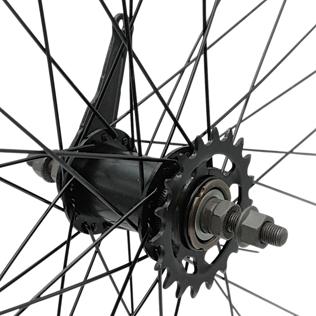Колесо 26 зад, обід 2-ний сірий, втулка Falcon (чорна) + к-т, (SF-CT01) чорна спиця (зірка 19) фото westvelo.com