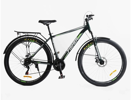 Велосипед 29 ST Corso «FISHER» FS-31182 сталь 19", (к-т SHIMANO) чорно-салатовий