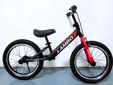 Велобіг 16 Corso надувні колеса, сталева рама «LAMBO» LM-72939 чорно-червоний