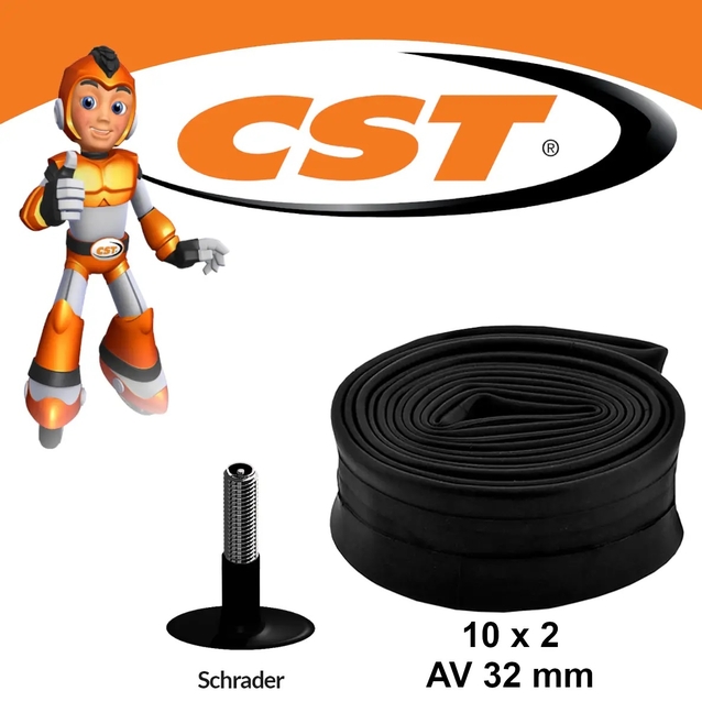 Камера 10 прямий ніпель АV 33 mm CST (2.00) (50-100-6) фото westvelo.com