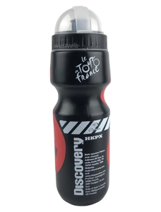 Фляга Discovery 650ml харч.пластик, чорно-червона, з гумовими вставками