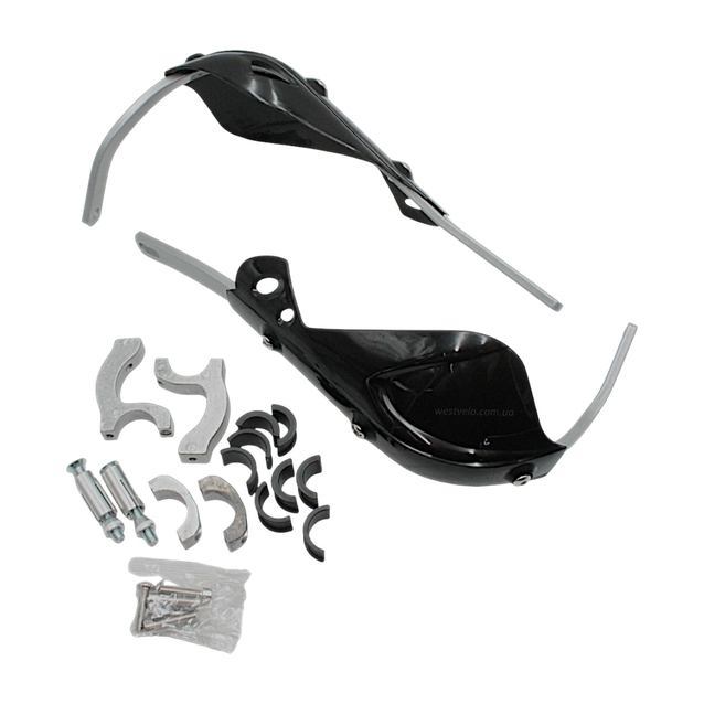 Захист рук на кермо мото FHS, 08 чорний фото westvelo.com