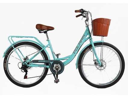 Міський велосипед 26 ST Corso «POLARIS» PS-63909 сталь 16,5", (к-т SHIMANO) блакитний (+к/к/б)