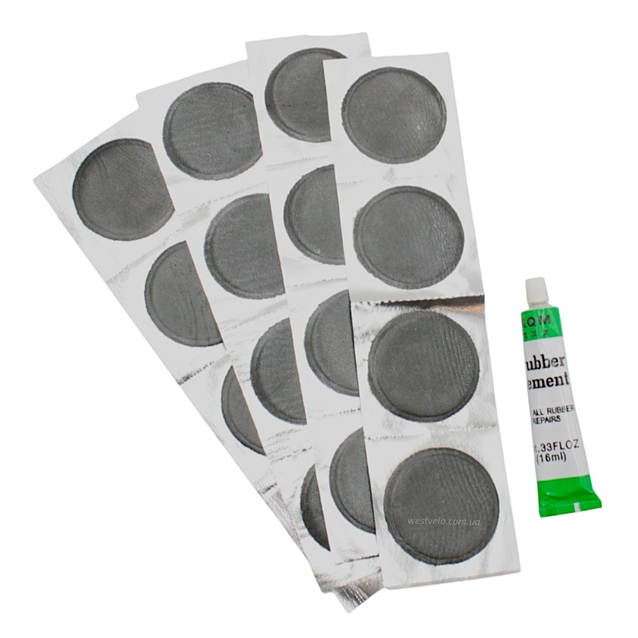 Латки + клей RS 16 круглі (чорні) фото westvelo.com