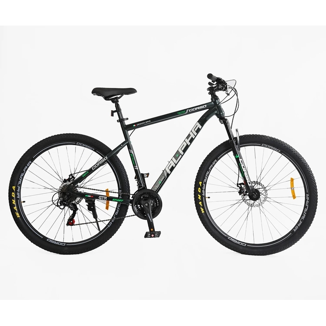 Велосипед 29 ST Corso «ALPHA» LF-29102 сталь 21", (к-т SHIMANO) чорний фото westvelo.com
