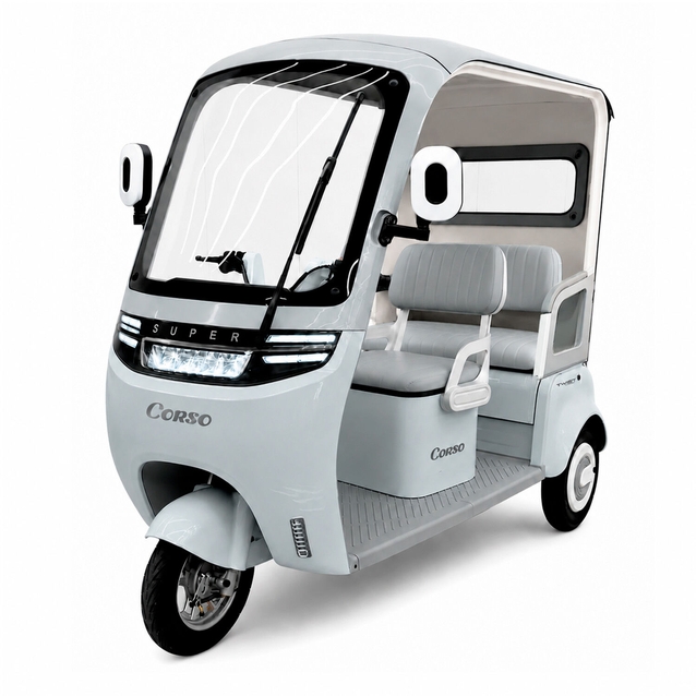 Трицикл з дашком Corso «TWIST» WS-206225, двигун 1500W, акумулятор 72V 30Ah літій-залізо-фосфатний, сірий, колеса 10" фото westvelo.com