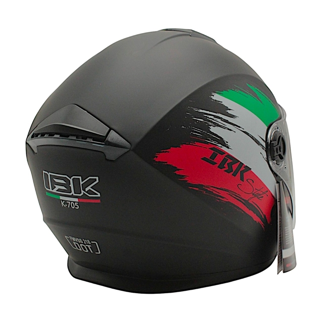 Мото шолом, відкритий (L) "IBK" 705,чорно матовий, веселка з відкідними окулярами фото westvelo.com
