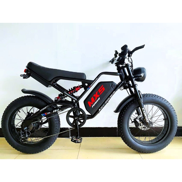 Електрофетбайк 20 ST Corso «MX-5 POWER» MX-93440 сталь, двигун 1200W, акумулятор 60V25Ah літієвий, (к-т SHIMANO) чорний фото westvelo.com