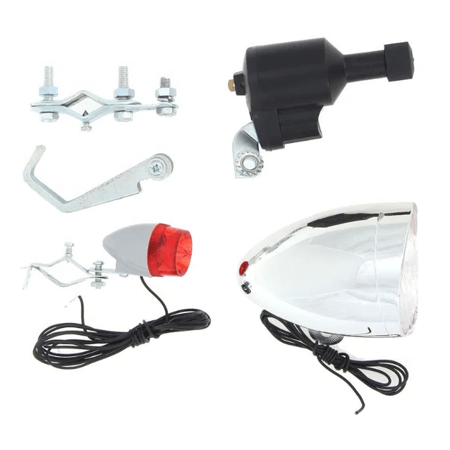 Фара нікель 6V(вольт), задній стоп, динамо і кріплення фото westvelo.com