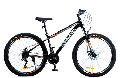 Велосипед 27.5 ST Corso «TORNADO» TR-27822 сталь 15,5", (к-т SHIMANO) чорно-помаранчевий