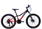 Велосипед 24 AL Corso «GRAVITY» GR-24421 алюміній 12", (к-т SHIMANO) чорно-червоний фото westvelo.com