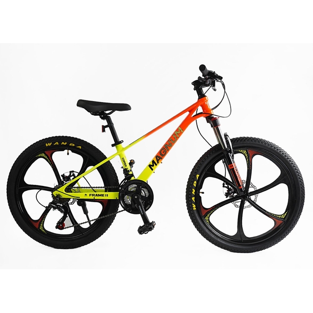 Велосипед 24 MG Corso «MAGNUM» MN-24821 магній 11", (к-т SHIMANO) жовто-помаранчевий фото westvelo.com
