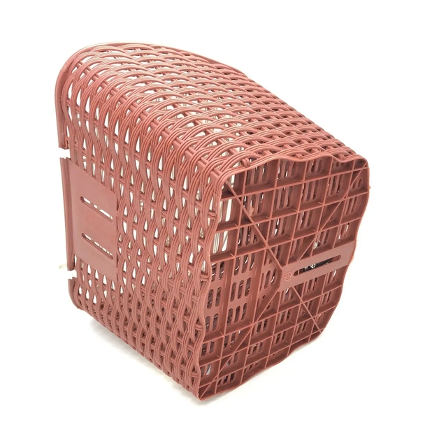 Кошик пластмасовий плетений з кришкою 28 "Verona" коричневий фото westvelo.com