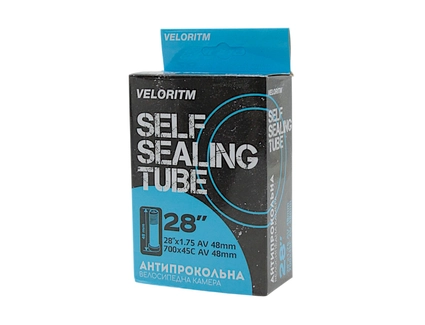 Камера 28. довгий ніпель AV 48mm VELORITM (1.75) самоклеюча (з антипрокольним гелем) (700x45C)
