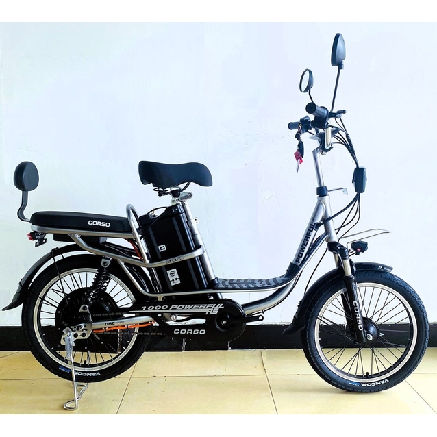 Електровелосипед 20 AL Corso «POWERFULL» FL-75120, алюміній, двигун 1000W, акумулятор 60V28Ah літієвий, срібний фото westvelo.com