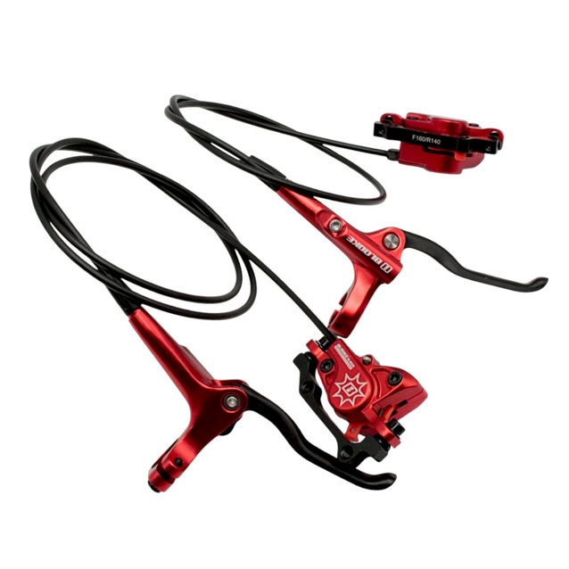 Гідравлічні гальма BLOOKE BL-M620 червоні (L-80mm 160/140)(L140mm 180/160) фото westvelo.com