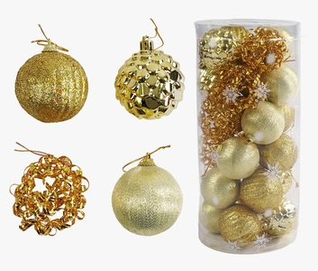 Новорічні прикраси 24 шт, кульки, D = 6 см, в слюді (C 67414)
