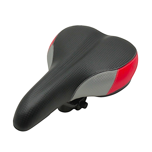 Сідло мтв на демпферах, чорне з червоно-сірими вставками фото westvelo.com