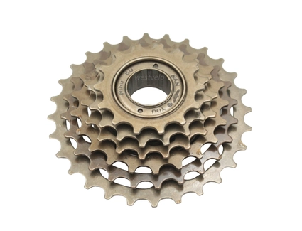 Зірка задня різьбова 6-рик SANYOU коричнева (14-28T)