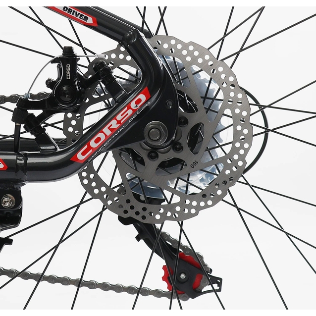 Велосипед 26 AL Corso «BLADE» BD-26188 алюміній 13", (к-т SHIMANO) чорно-червоний фото westvelo.com