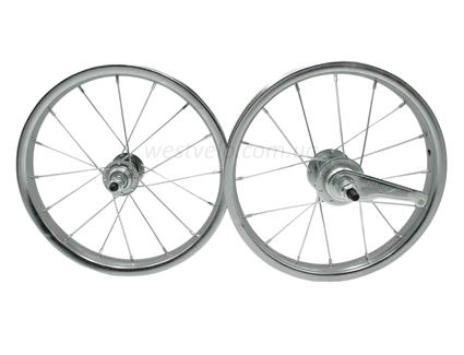 Колеса 12 обід нікель, перед + зад з втулкою Falcon + к-т. з фліпером.