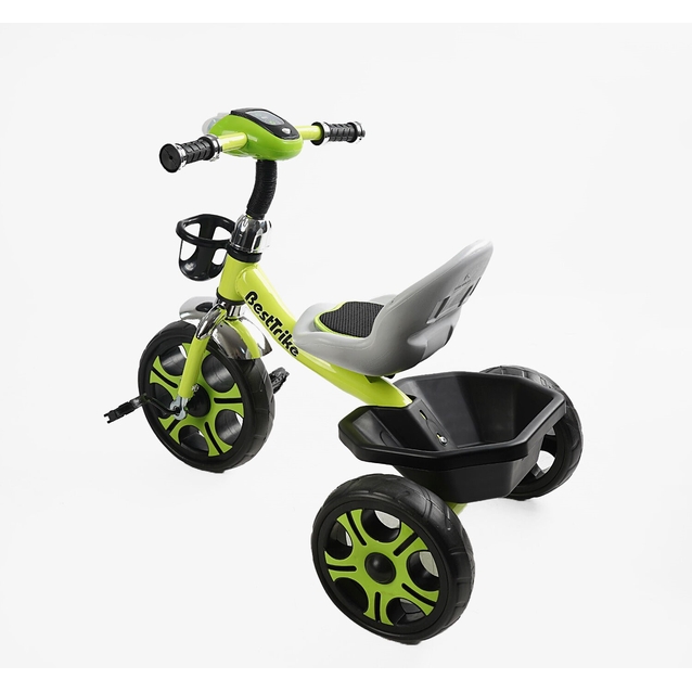 Дитячий велосипед 3-х колісний EVA (піна) Best Trike колеса 12-10, BS-25084 біло-салатовий, сталева рама, фара з музикою та світлом, кошик фото westvelo.com