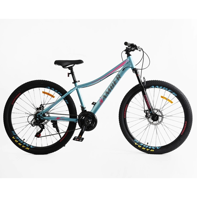 Велосипед 27.5 ST Corso «AMBER» MB-54811 сталь 15", (к-т SHIMANO) синьо-рожевий фото westvelo.com