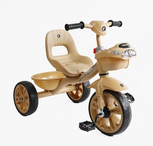 Дитячий велосипед 3-х колісний EVA (піна) Best Trike колеса 10-8, «Машинка» BS-60530 бежевий, сталева рама, УКР.ОЗВУЧУВАННЯ, кошик