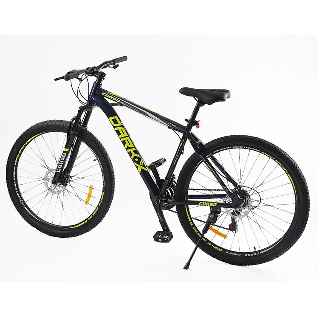Велосипед 29 AL Corso «DARK-X» DX-29306 алюміній 19", (к-т SHIMANO) темно синьо-жовтий фото westvelo.com