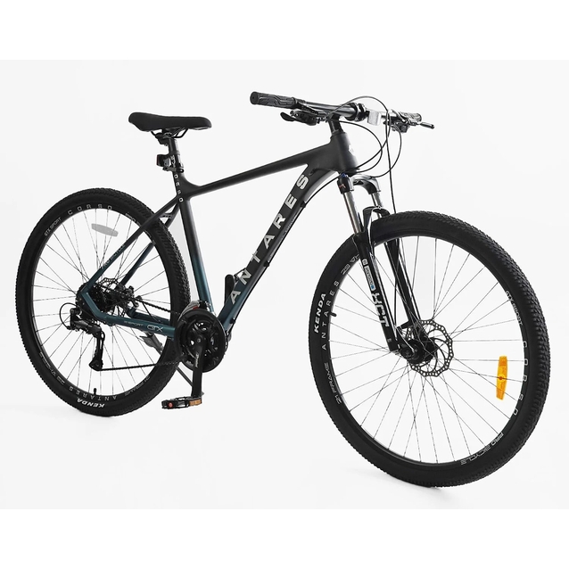 Велосипед 29 AL Corso «ANTARES» AR-29386 алюміній 21", (к-т SHIMANO) чорно-смарагдовий фото westvelo.com