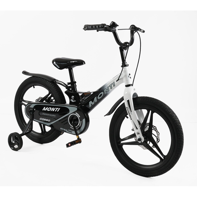 Дитячий велосипед 18 MG Corso «MONTI» MT-18603, магнієва рама, чорно-білий фото westvelo.com