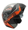 Мото шолом, трансформер (S 55-56) F2 158 Neon orange, чорний, матовий з відкидними окулярами фото westvelo.com