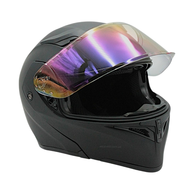 Мото шолом, трансформер (M) "92" чорний матовий, вмонтовані окуляри фото westvelo.com