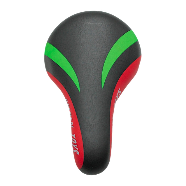 Сідло дитяче Golden Toys (230х190мм) чорно-червоно-зелене фото westvelo.com