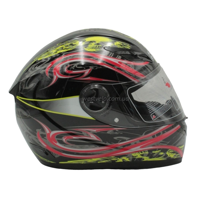 Мото шолом, закритий (XL) "HONZ" Інтеграл OP02, чорний глянцевий фото westvelo.com