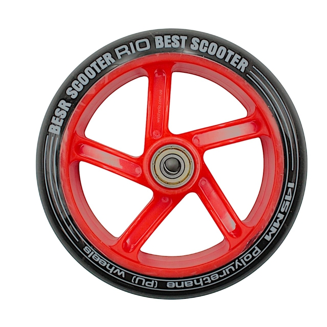 Колесо самоката "Best Scooter" WH-4055/145. Ø145 червоний, (PU) поліуретан фото westvelo.com