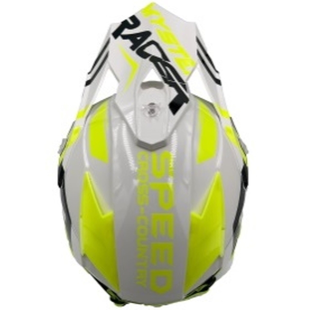 Шолом, закритий крос/ендуро (L) АТV Forsage Rider  030 біло-жовтий глянець з дашком + окуляри