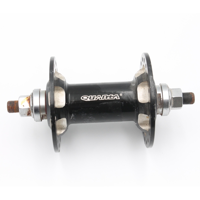 Втулка BMX, передня (AL) QUANTA, пром підшипник, вісь 10мм гайки, чорний (14Gx36H) фото westvelo.com