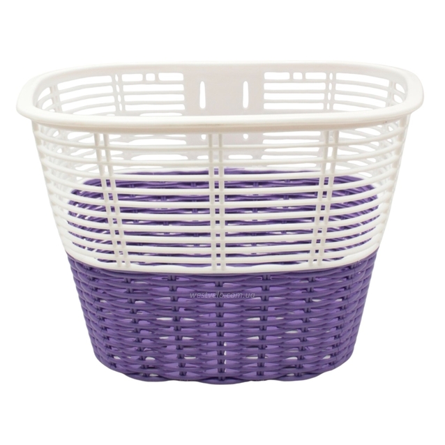 Кошик пластмасовий сітка, фіолетово-білий з кришкою фото westvelo.com