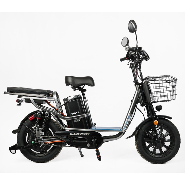 Електровелосипед 16 ST Corso «TRUCK» TR-20640, сталь, двигун 1000W, акумулятор 60V 26Ah літієвий срібний фото westvelo.com