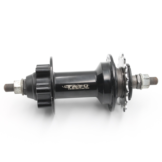 Втулка задня, (AL) TATU-BIKE, SINGLE SPEED (16T), під вісь 10мм, диск гальма 6 болтів, віночки, гайка, чорна (14Gx36H) фото westvelo.com