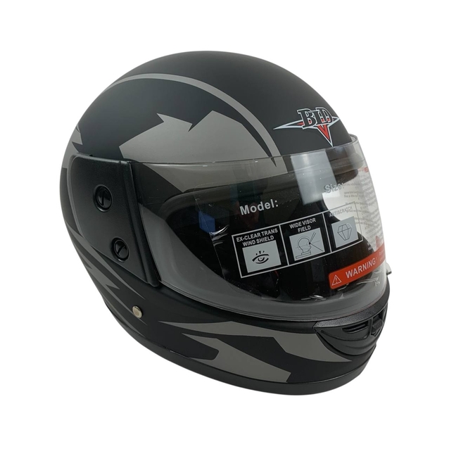 Мото шолом, закритий (L 59-60) BLD, чорно-сірий, матовий (825) фото westvelo.com