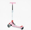 Самокат дитячий 3-х колісний, Skyper JW-62180 рожевий, зі світлом, українське озвучування, складне кермо, музика та підсвічування платформи фото westvelo.com