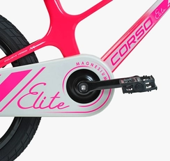 Дитячий велосипед 18 MG Corso «ELITE» ELT-18091, МАГНІЄВА рама, рожево-білий
