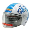 Мото шолом, відкритий (XS 54) TimA №201 біло-блакитний фото westvelo.com