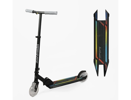 Самокат дитячий 2-х колісний, PU Best Scooter L-10627 чорний, AL, Ø145mm, диски коліс, дека, вилка зі світлом