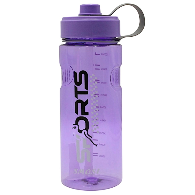Фляга 1000 ml. SMOSI SPORTS, (для тренувань) з трубкою, фіолетова фото westvelo.com