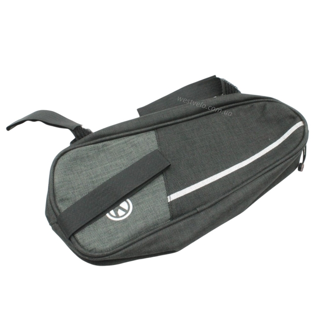 Сумка на раму овальна B-SOUL водовідштовхувальна чорно-сіра фото westvelo.com